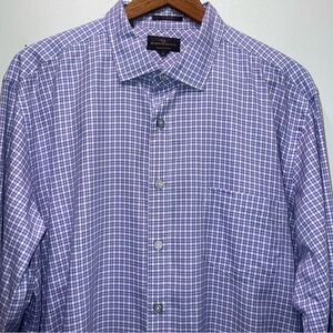 RODD & GUNN Sports Fit Button Up Shirt Mens XL Blue Pink Plaid Italy Cotton L/S